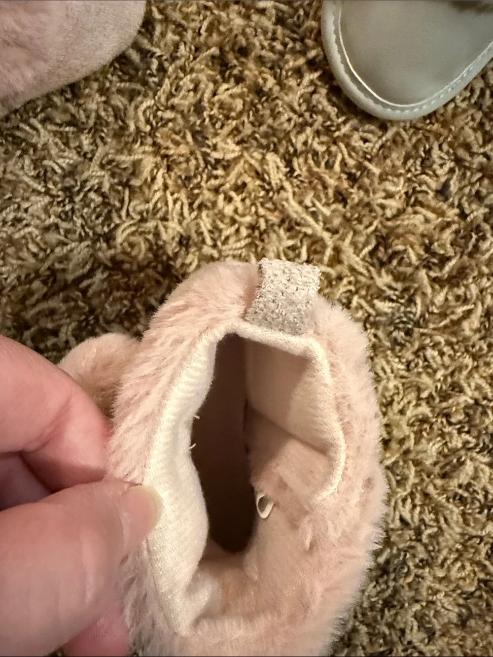3-6 months baby boots Pink & Gray Faux Fur